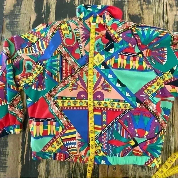 Vintage Head Vibrant Abstract Print Reversible Track Jacket 80-90s Size S - Picture 8 of 9